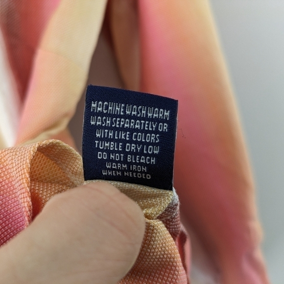 Robert Graham Shirt Women's 10 Pink Orange Stripe Button Up Geometric Cuffs - Picture 6 of 9